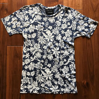 ザラ(ZARA)のZARA MAN フラワープリント　リネンTシャツ(Tシャツ/カットソー(半袖/袖なし))