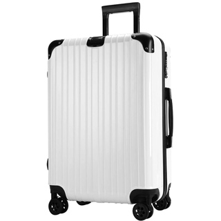 新品/スーツケース/キャリーケース/ホワイト/ファスナー/中型/旅行バッグ(スーツケース/キャリーバッグ)