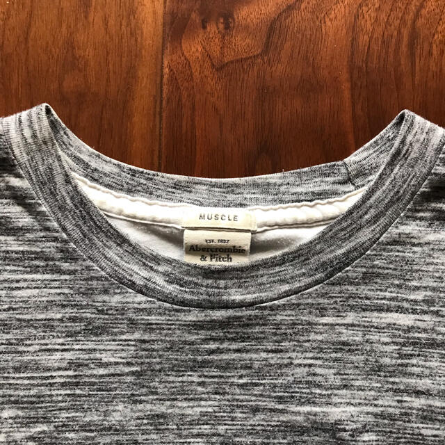 Abercrombie&Fitch(アバクロンビーアンドフィッチ)のアバクロ メンズTシャツ　グレー　Sサイズ メンズのトップス(Tシャツ/カットソー(半袖/袖なし))の商品写真