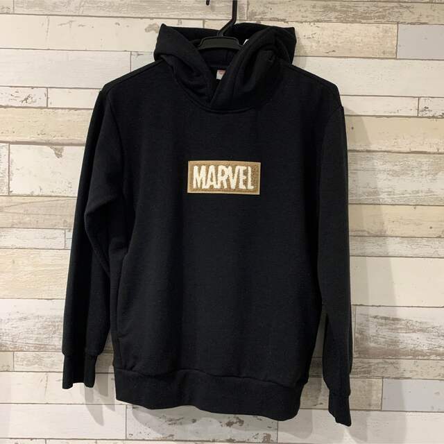 MARVEL(マーベル)のマーベル　パーカー　黒　裏起毛　150㎝ キッズ/ベビー/マタニティのキッズ服男の子用(90cm~)(その他)の商品写真