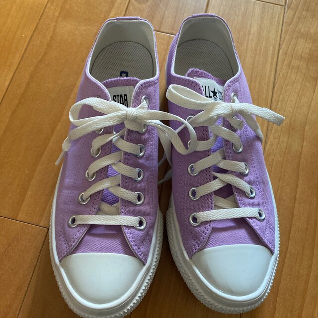 CONVERSE(コンバース)のconverse コンバース　ALL STAR 厚底　軽量　24cm 紫　美品 レディースの靴/シューズ(スニーカー)の商品写真