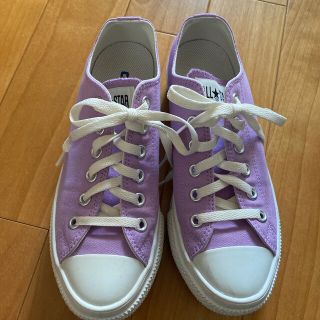 コンバース(CONVERSE)のconverse コンバース　ALL STAR 厚底　軽量　24cm 紫　美品(スニーカー)