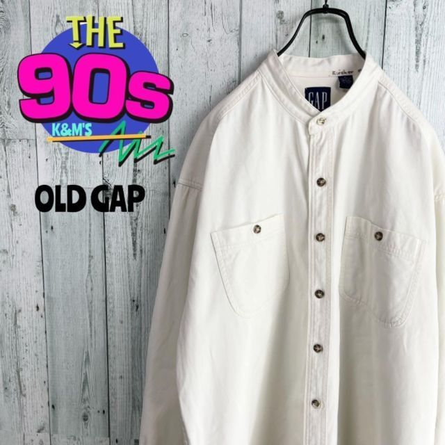 90's OLD GAP ギャップ  ノーカラー　ヴィンテージ チノシャツ