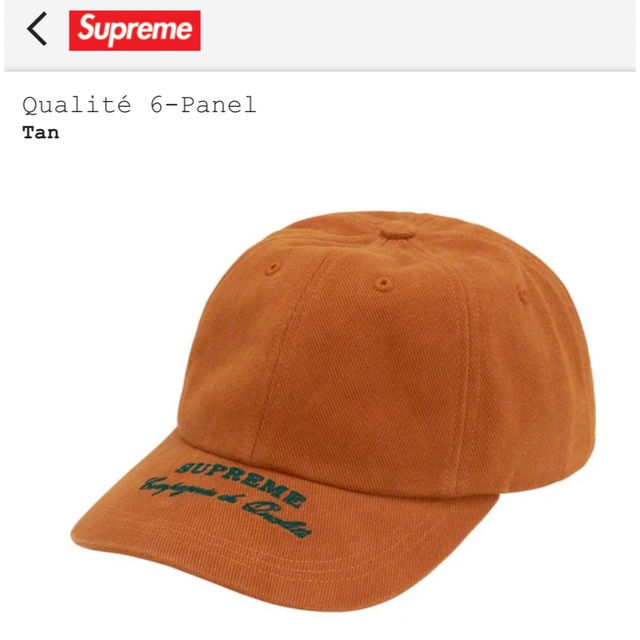 新品supreme22FW Qualite6panel正規品 送料無料