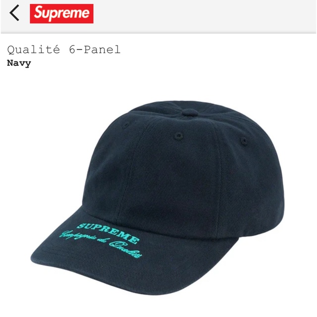 supreme備考新品supreme22FW Qualite6panel正規品 送料無料