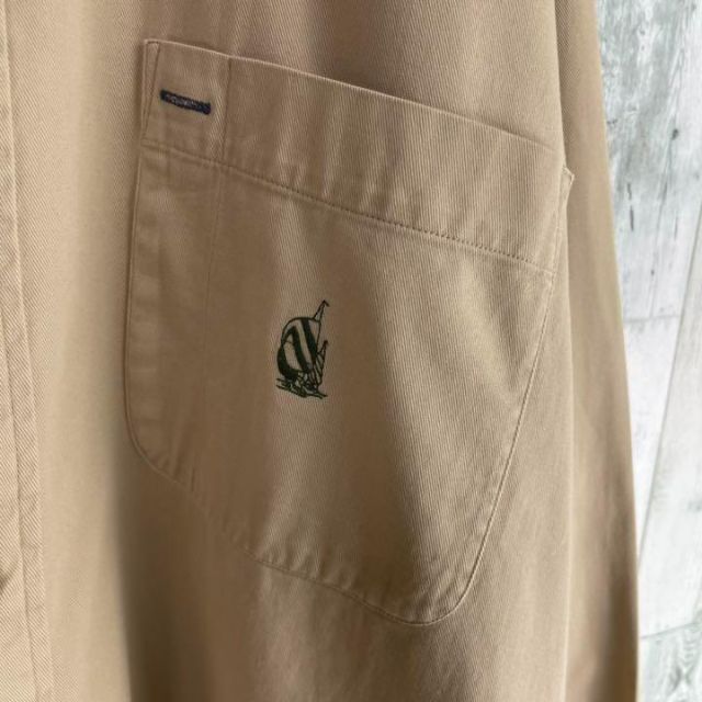 NAUTICA(ノーティカ)の90's nautica ノーティカ　ロゴ刺繍　ノーカラーシャツ　アースカラー メンズのトップス(Tシャツ/カットソー(七分/長袖))の商品写真