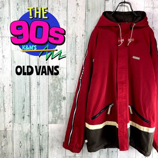 90's OLD VANS バンズ ロゴ刺繍 ラインデザイン ナイロンジャケット