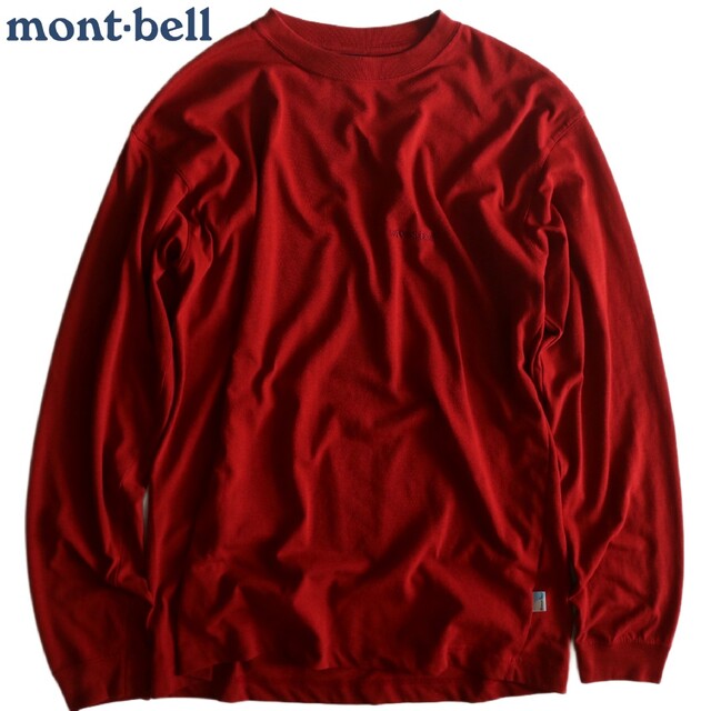 mont bell(モンベル)の【mont-bell】美品　長袖ニットTシャツ　赤★ メンズのトップス(Tシャツ/カットソー(七分/長袖))の商品写真