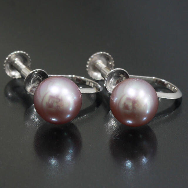 タサキ TASAKI 黒蝶パール イヤリング 5mm玉 K18WG D9774 - www