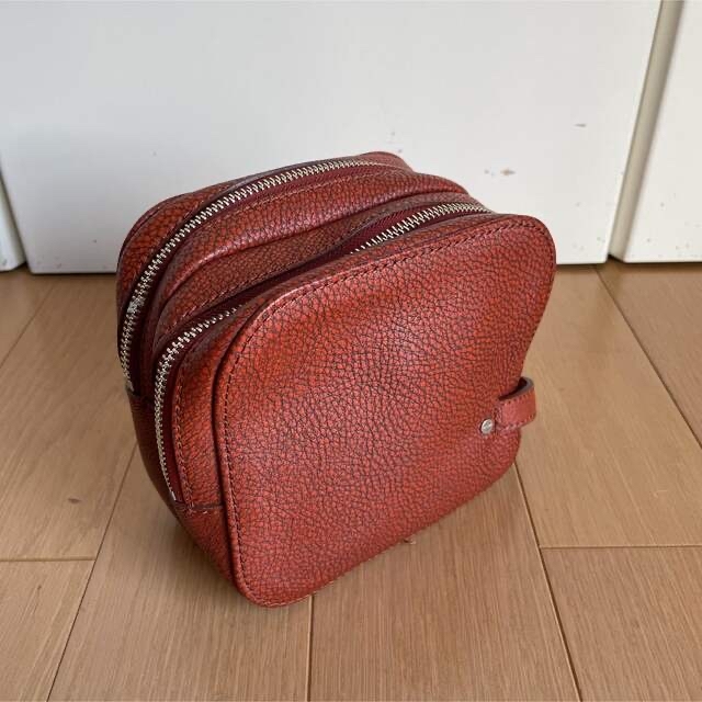アニアリ aniary グラインドレザー クラッチバッグ 中古オレンジ