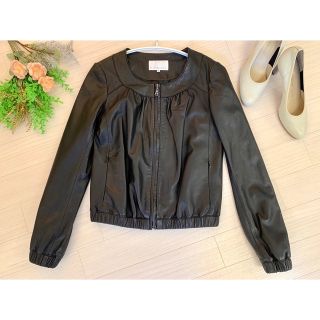 エムプルミエ レザージャケット ノーカラージャケット(レディース)の