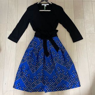 ダイアンフォンファステンバーグ(DIANE von FURSTENBERG)の【美品】DIANE von FURSTENBERG ダイアンジュエルワンピース(ひざ丈ワンピース)