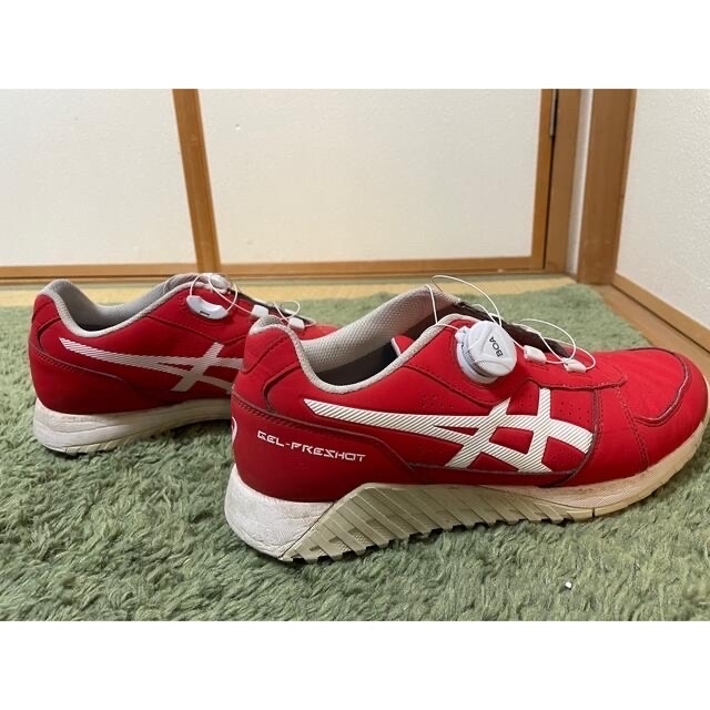 asics   アシックス ゴルフシューズ 赤 .5センチの通販 by Fumi's