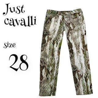 Justcavalli ☆ スキニーパンツ パイソン柄 蛇 ヘビ 総柄 お洒落-