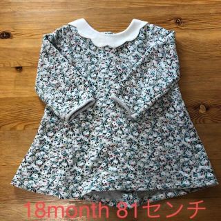 プチバトー(PETIT BATEAU)の穴あり　プチバトー　ワンピース　18month 81センチ(ワンピース)