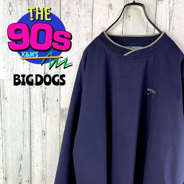 90's BIG DOGS ビックドックス　ゴルフロゴ刺繍　プルオーバー | フリマアプリ ラクマ
