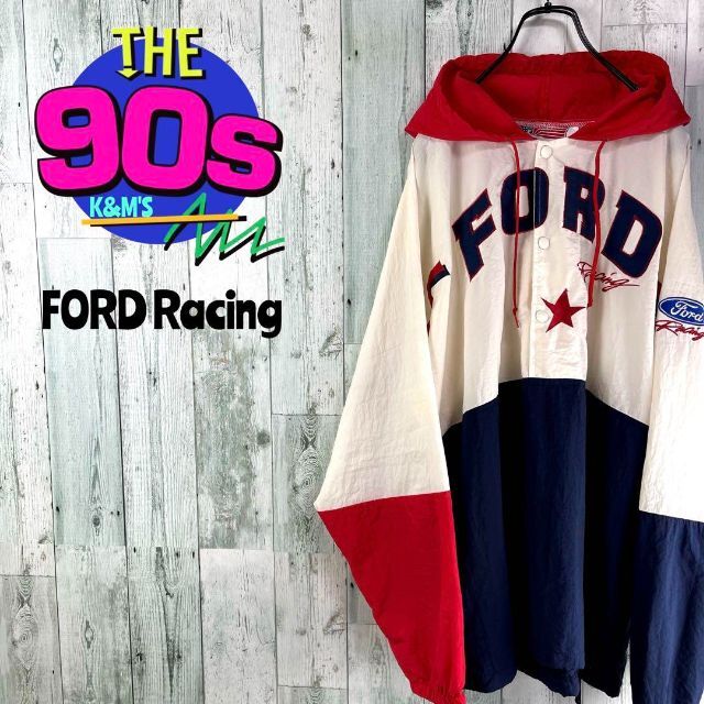 80's FORD RACING USA製　ナイロン プルオーバー  パーカー