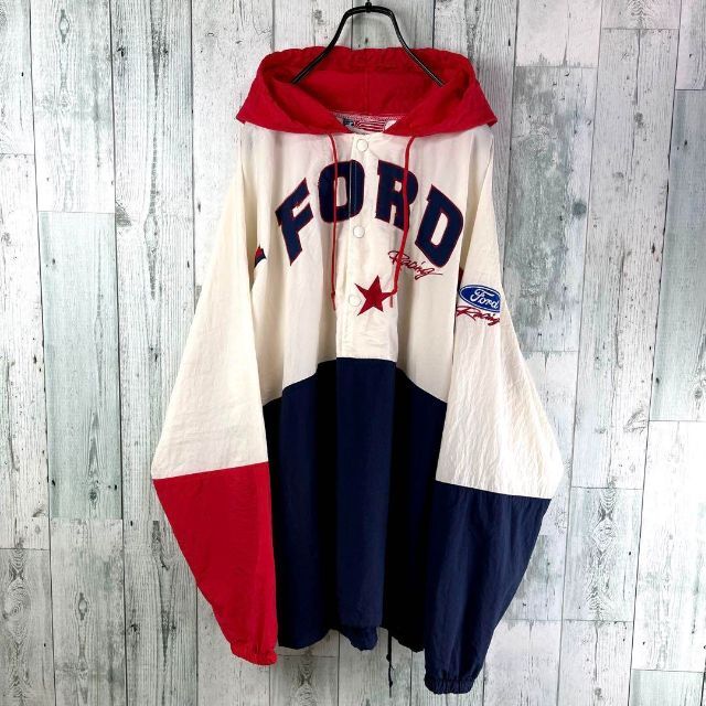 80's FORD RACING USA製 ナイロン プルオーバー パーカー