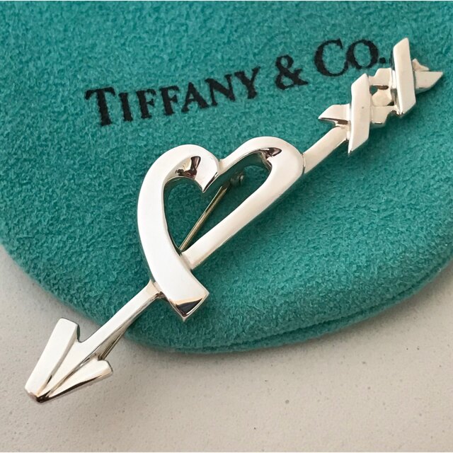 Tiffany ラビングハート＆キス アロー ブローチ希少美品