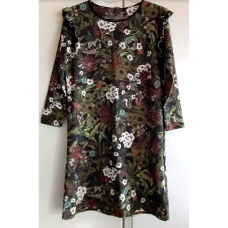 ザラ(ZARA)のZARA♥ボタニカルドレス♥ワンピース？チュニック？♥フリル(ひざ丈ワンピース)