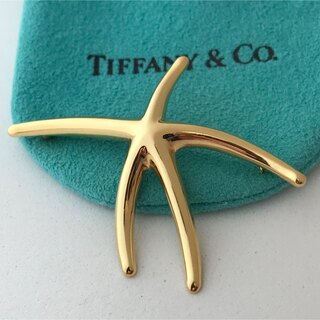 ティファニー(Tiffany & Co.)のTiffany K18YG スターフィッシュ ブローチ美品(ブローチ/コサージュ)