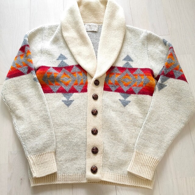 PENDLETON(ペンドルトン)のペンドルトン ショールカラーカーディガン 希少Sサイズ ネイティブ 70s 美品 メンズのトップス(カーディガン)の商品写真