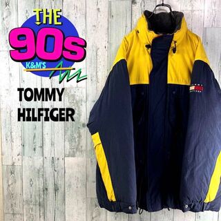 【 90s 】 トミー 旧タグ  刺繍 ダウンジャケット トリコカラー