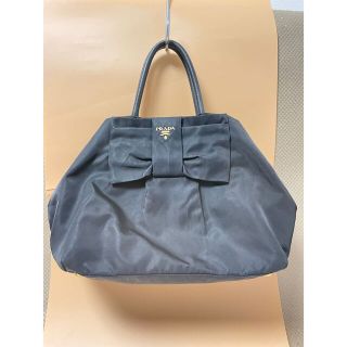 PRADA - PRADA プラダ バッグ トートバッグ リボン ナイロン ブラック PRADA - PRADA プラダ バッグ トートバッグ リボン ナイロン ブラック
