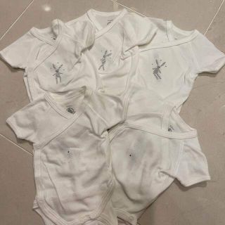 プチバトー(PETIT BATEAU)のプチバトー　新生児　肌着　petitbateau 新品同様　5枚セット(肌着/下着)