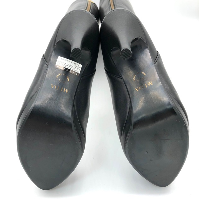 MEDA(メダ)の【訳あり】Meda メダ レザー ニーハイ ロングブーツ 黒 22.5cm レディースの靴/シューズ(ブーツ)の商品写真