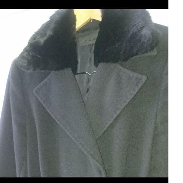 ICB(アイシービー)のICB アンゴラハーフコート　ラビットファーつき レディースのジャケット/アウター(毛皮/ファーコート)の商品写真