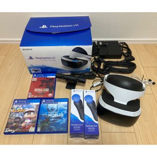 プレイステーションヴィーアール(PlayStation VR)のPSVR 本体 モーションコントローラー2本 ソフト3本セット(家庭用ゲーム機本体)