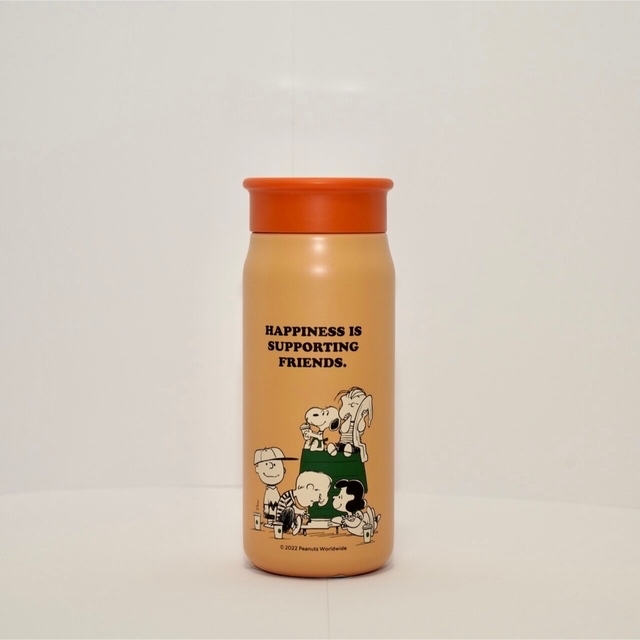 Starbucks Coffee(スターバックスコーヒー)のステンレスミニボトル PEANUTS オレンジ インテリア/住まい/日用品のキッチン/食器(タンブラー)の商品写真