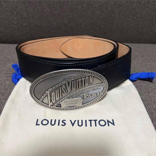 LOUIS VUITTON(ルイヴィトン)のLOUIS VUITTON ルイ・ヴィトン ベルト ブラック 美品 メンズのファッション小物(ベルト)の商品写真