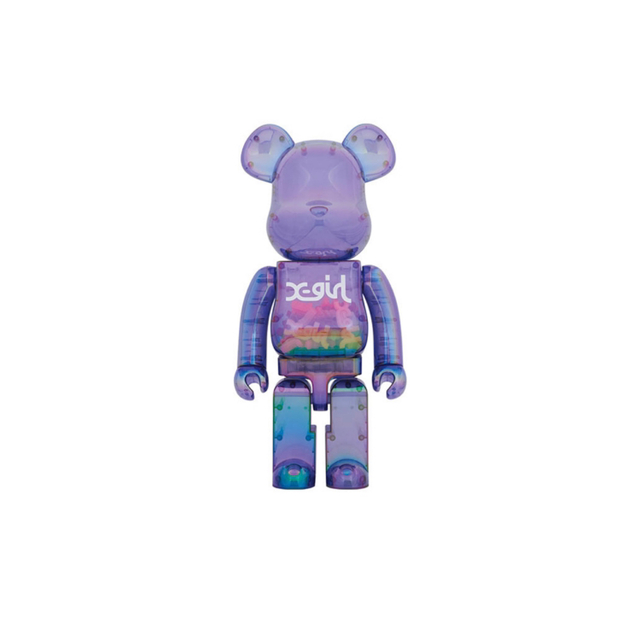 BE@RBRICK X-girl CLEAR PURPLE 1000％