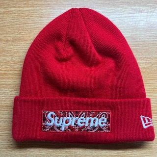 シュプリーム(Supreme)のSupreme New Era Box Logo Beanie Red(ニット帽/ビーニー)