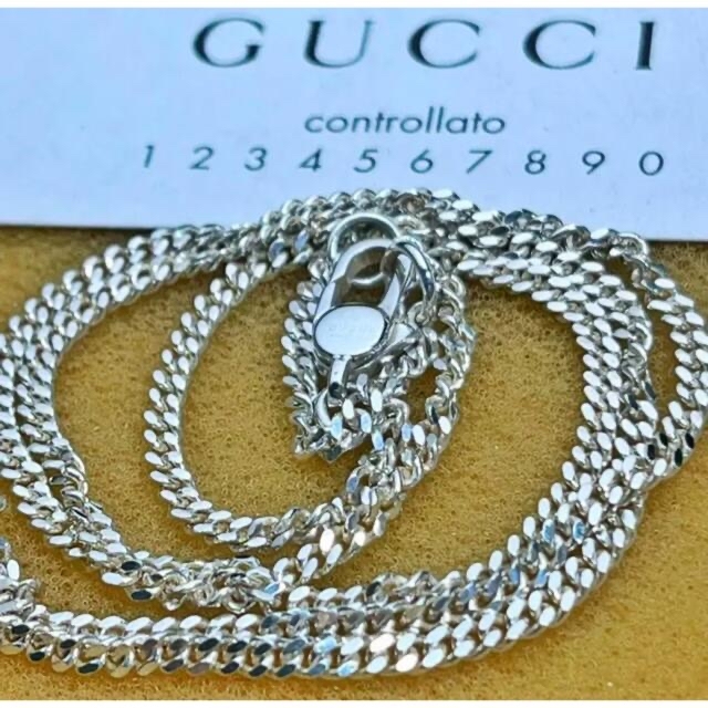 Gucci(グッチ)の美品　GUCCI 2ミリ　喜平チェーンネックレス メンズのアクセサリー(ネックレス)の商品写真