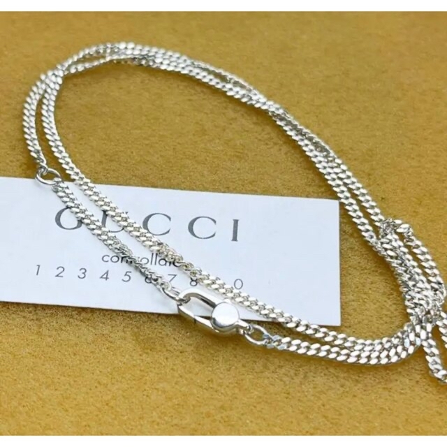 Gucci(グッチ)の美品　GUCCI 2ミリ　喜平チェーンネックレス メンズのアクセサリー(ネックレス)の商品写真