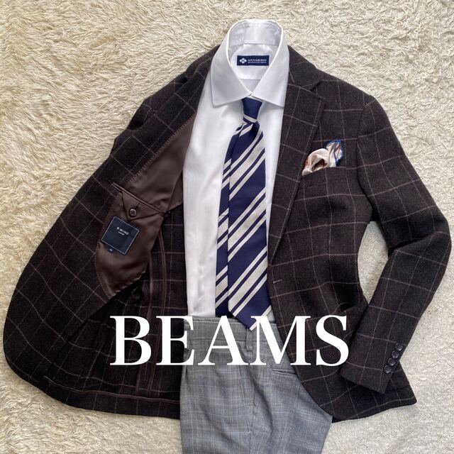 BEAMS  S位　チェック柄　ツイード　テーラード　オンオフ兼用