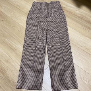 ザラ(ZARA)のZARA ハイウエストチェック柄パンツ(カジュアルパンツ)