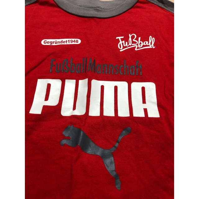PUMA(プーマ)のプーマ 長袖Tシャツ 130 赤 レッド PUMA トップス キッズ/ベビー/マタニティのキッズ服男の子用(90cm~)(Tシャツ/カットソー)の商品写真