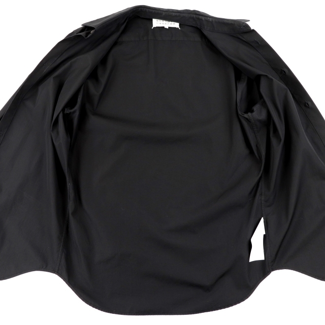 MM6(エムエムシックス)のメゾンマルジェラ 19SS フライフロントシャツ 長袖 比翼 メンズ 黒 40 Maison Margiela メンズのトップス(シャツ)の商品写真