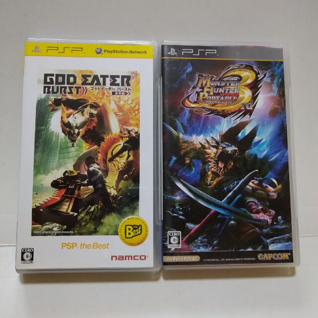 PSP-3000 ブルー ゲーム機 ゴッドイーター モンハン アイルー村G 携帯