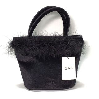 グレイル(GRL)のGRL グレイル　ハンドバッグ　ファー付き　ブラック　未使用品(ハンドバッグ)