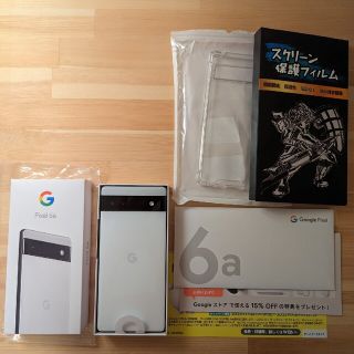 グーグル(Google)の(未使用新品)google Pixel6a ホワイト(128GB)SIMフリー(スマートフォン本体)