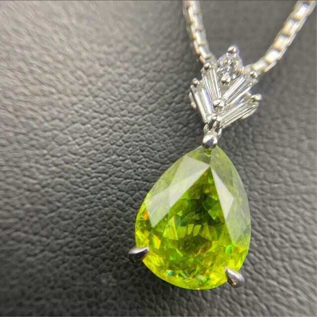 高品質☆希少石　7.87ct スフェーンダイヤネックレス　鑑別書付き