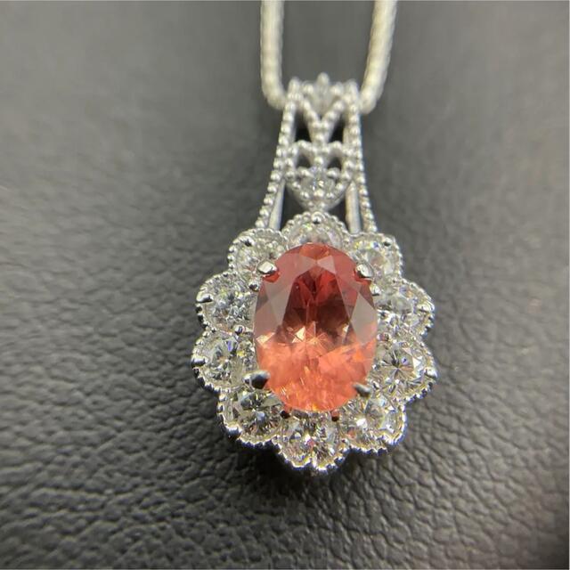 高品質 激レア 0.89ct ロードクロサイトダイヤネックレス
