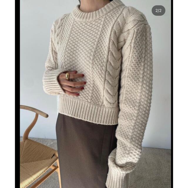 CLANE TINY CABLE KNIT TOPS アイボリー ケーブルニット