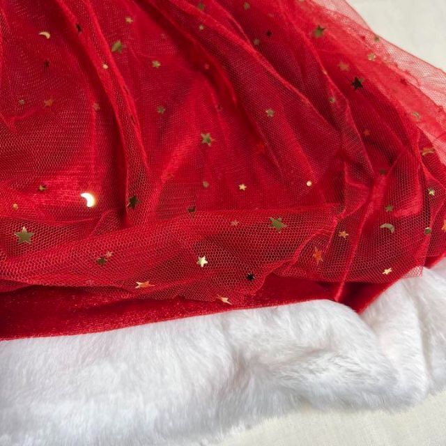 クリスマス 130 女の子 サンタ ワンピース セット クリスマスコス キッズ/ベビー/マタニティのキッズ服女の子用(90cm~)(ワンピース)の商品写真
