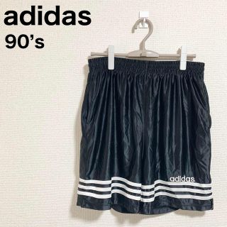 アディダス(adidas)の90s adidas ショートパンツ メンズL 黒 白 3ライン ロゴ(ショートパンツ)